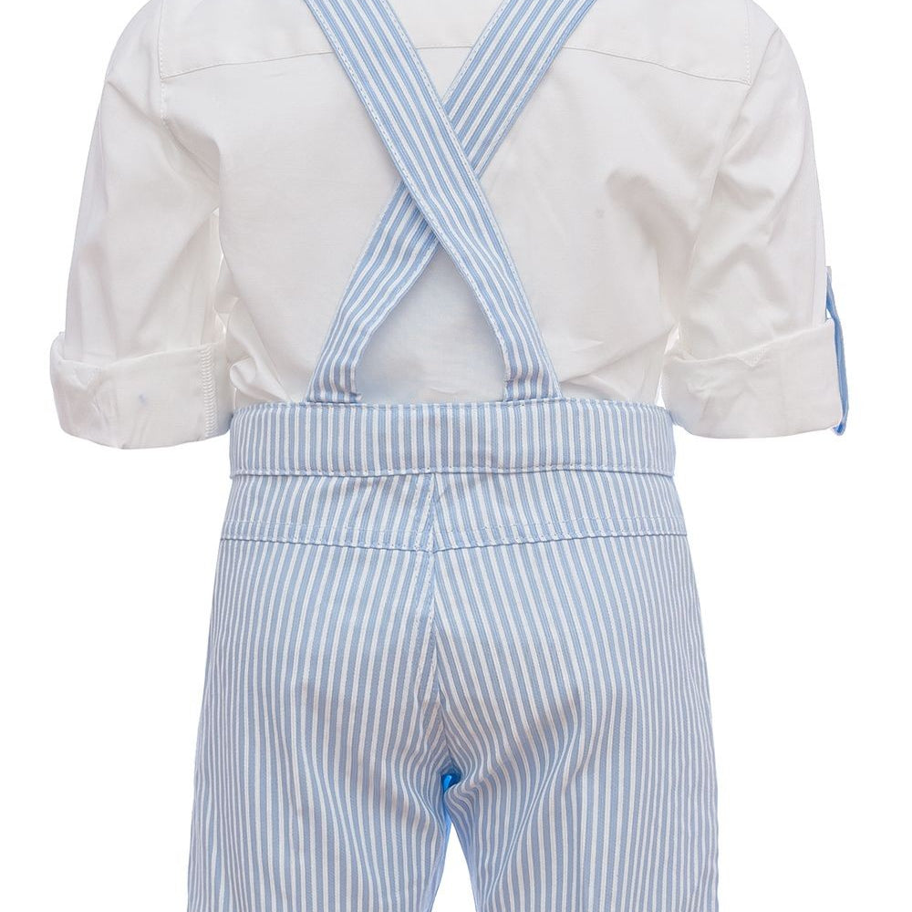 Completo Elegante in Cotone Fantasia a Righe Celeste-Bianco BUFI B5111A - BUFI - LuxuryKids