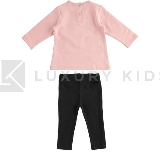 Completo Maxi Maglia E Leggings Con Stella Ecopelliccia Neonata Sarabanda K862 - SARABANDA - LuxuryKids