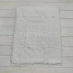 Coperta Corredino con Ricamo e Pizzo Unisex Bianco Creazioni Luana 150 - CREAZIONI LUANA - LuxuryKids
