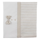 Coperta Imbottita Sfoderabile A Righe Bianco e Beige Neonato NINNAOH E21COP206I - NINNAOH - LuxuryKids