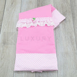 Coperta Imbottita Sfoderabile Fuxia Con Bordo A Quadretti E Fragoline Neonata TETO E TATTA CI3150 - TETO E TATTA - LuxuryKids