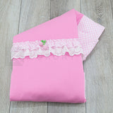 Coperta Imbottita Sfoderabile Fuxia Con Bordo A Quadretti E Fragoline Neonata TETO E TATTA CI3150 - TETO E TATTA - LuxuryKids