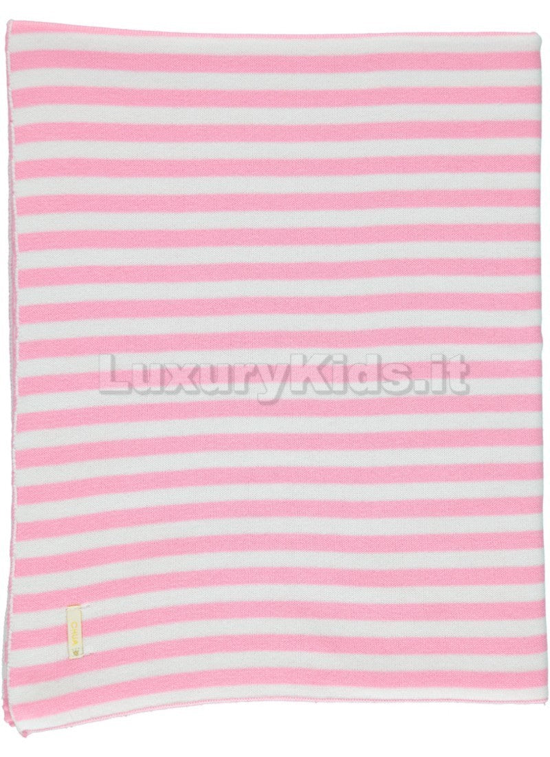 Coperta in Filo a Righe Corredino Nascita Neonata Fucsia Chua MTRI - CHUA - LuxuryKids