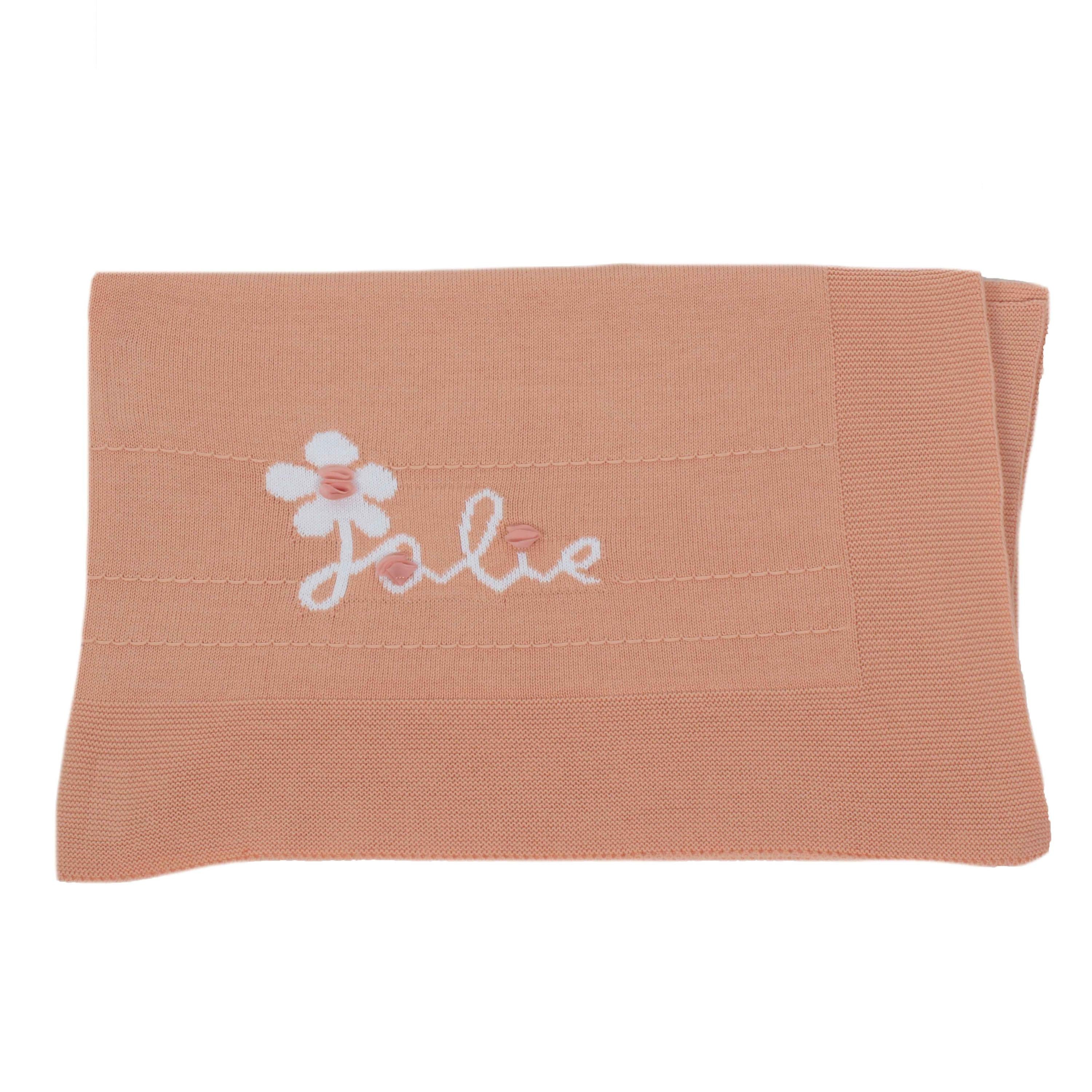 Copertina Corredino In Filo di Cotone Rosa Pesca Neonata A&J 132COP - A&J - LuxuryKids
