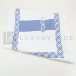 Copertina Imbottita Sfoderabile Bianca E Con Fascia In Jeans Neonato La Sartoria Dei Piccoli LC755 - LA SARTORIA DEI PICCOLI - LuxuryKids