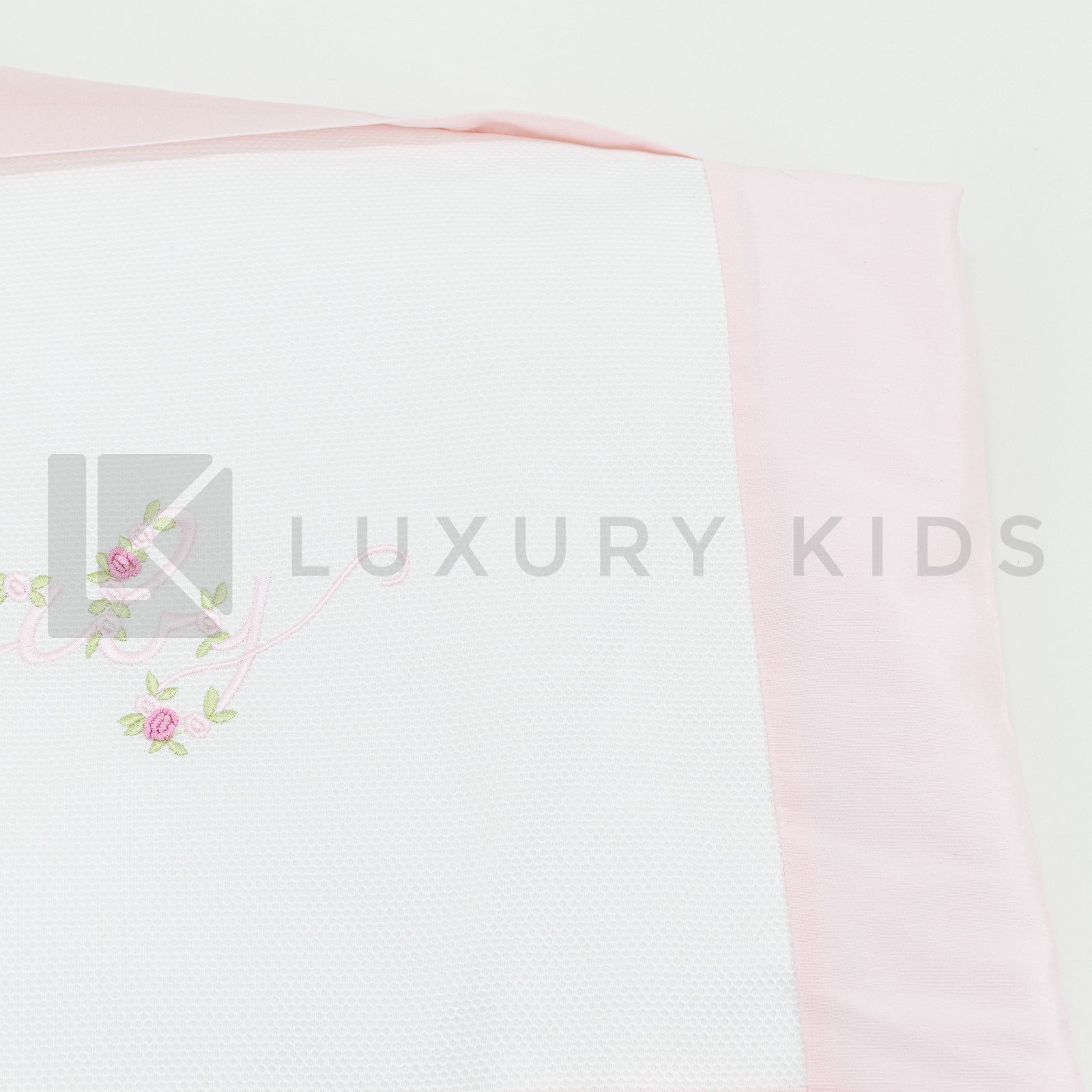Copertina Imbottita Sfoderabile In Piquet Con Bordatura In Raso Rosa Neonata La Sartoria Dei Piccoli LC760 - LA SARTORIA DEI PICCOLI - LuxuryKids