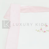 Copertina Imbottita Sfoderabile In Piquet Con Bordatura In Raso Rosa Neonata La Sartoria Dei Piccoli LC760 - LA SARTORIA DEI PICCOLI - LuxuryKids