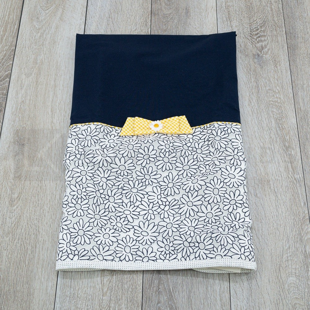 Copertina In Cotone Bianco-Blu Margherite Neonata Teto E Tatta CO210 - TETO E TATTA - LuxuryKids