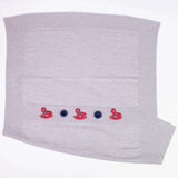 Copertina In Lana 100% Grigia Con Cavallucci A Dondolo Neonato NINNAOH I20COP223 - NINNAOH - LuxuryKids