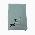 Copertina In Tinta Unita Verde Con Ricamo Papera Neonato A&J 400 - A&J - LuxuryKids