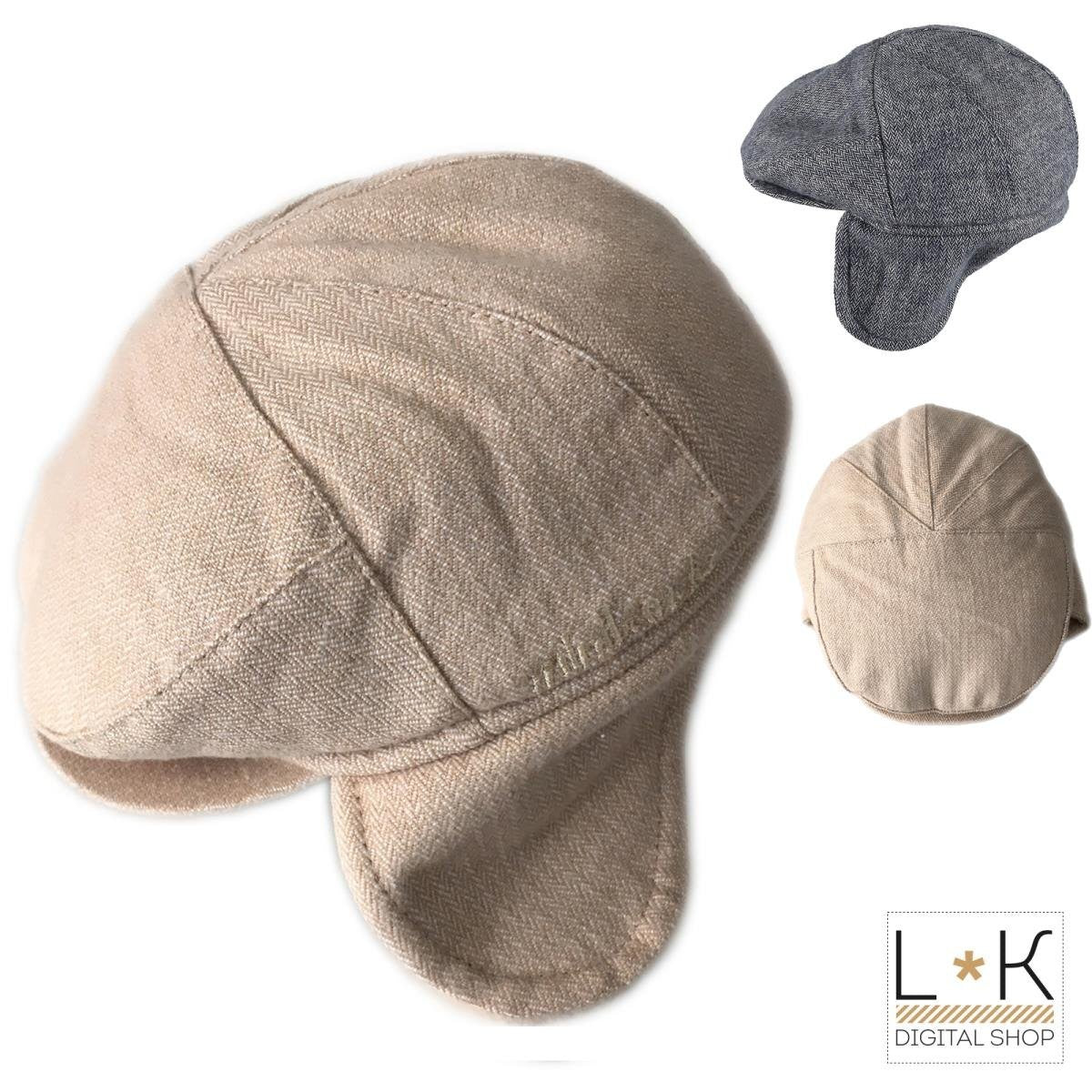 Coppola Elegante Beige Con Copriorecchie Neonato Minibanda N302 - MINIBANDA - LuxuryKids