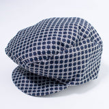 Coppola In Tessuto Fantasia a Quadri Blu Neonato Martinez AM230323 - ALESSANDRO MARTINEZ - LuxuryKids