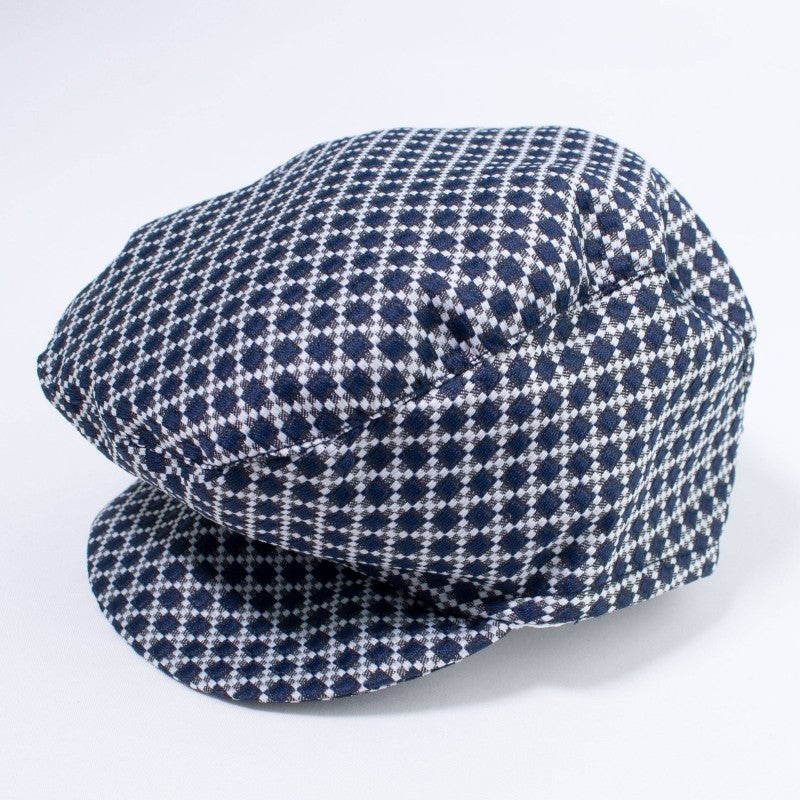 Coppola In Tessuto Fantasia a Quadri Blu Neonato Martinez AM230323 - ALESSANDRO MARTINEZ - LuxuryKids