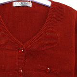 Coprispalle Bordeaux in Misto Lana Laminato in Rosso con Scollo a V Per Bambina Dr.Kids 382 - DR.KID - LuxuryKids