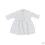 Coprispalle Elegante Damascato Bianco-Oro Neonata Ninnaoh I1557 - NINNAOH - LuxuryKids