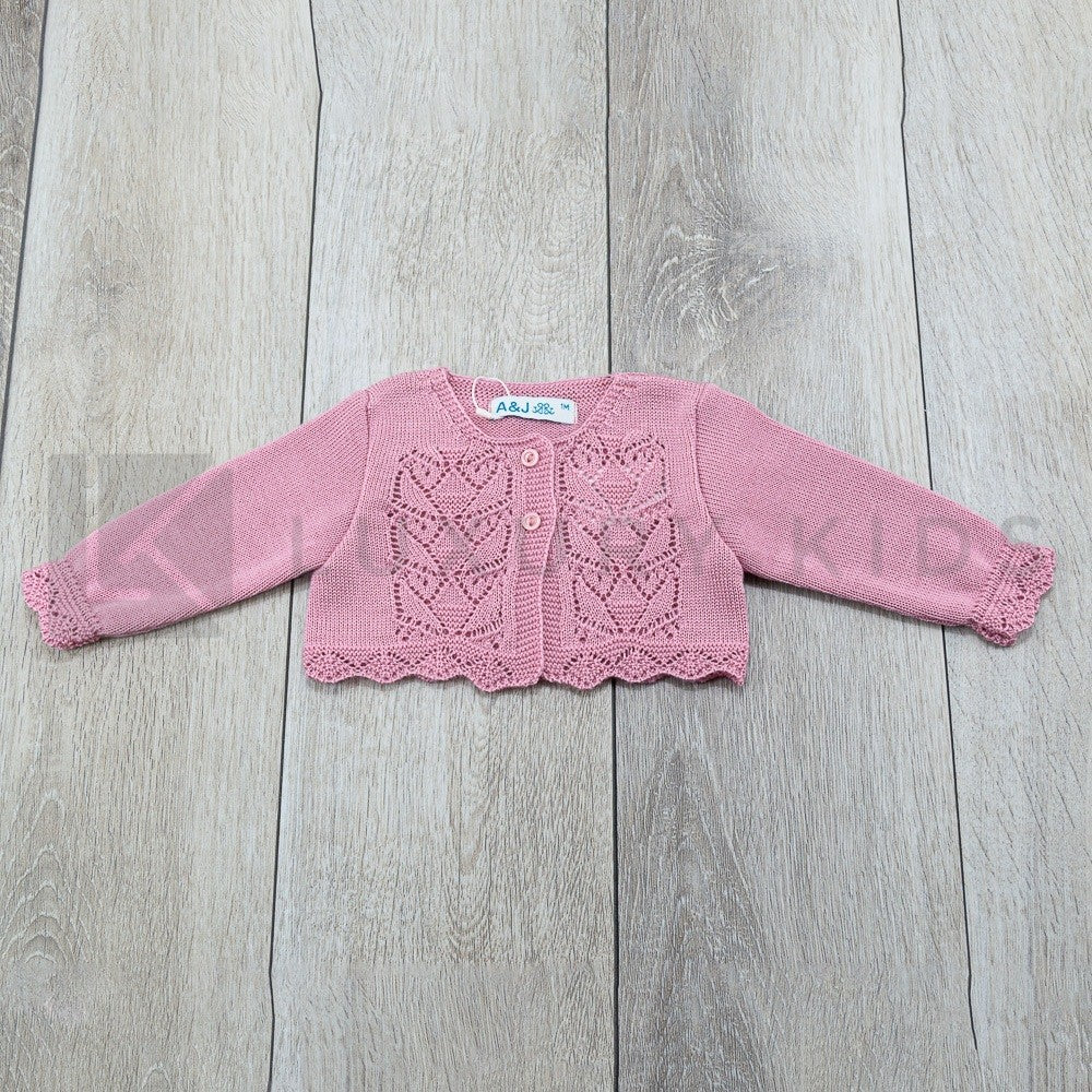 Coprispalle estivo con Trama traforata Neonata Rosa Antico A&J 254 - A&J - LuxuryKids