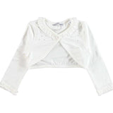 Coprispalle Panna Jersey Con strass Bambina Sarabanda U204 - SARABANDA - LuxuryKids