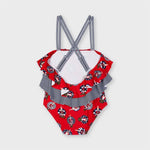 Costume Intero Con Volant Rosso Con Stampa Bambina MAYORAL 3745 - MAYORAL - LuxuryKids