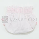 Culotte In Plumetil Con Punto Smoke E Fiocchi Rosa Neonata SARDON LA449 - SARDON - LuxuryKids
