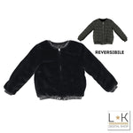 Ecopelliccia Reversibile Nera Bambina Sarabanda T477 - SARABANDA - LuxuryKids