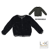 Ecopelliccia Reversibile Nera Bambina Sarabanda T477 - SARABANDA - LuxuryKids