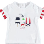 Estiva t-shirt 100% cotone per neonata 18 e 24 mesi Minibanda W751 - MINIBANDA - LuxuryKids