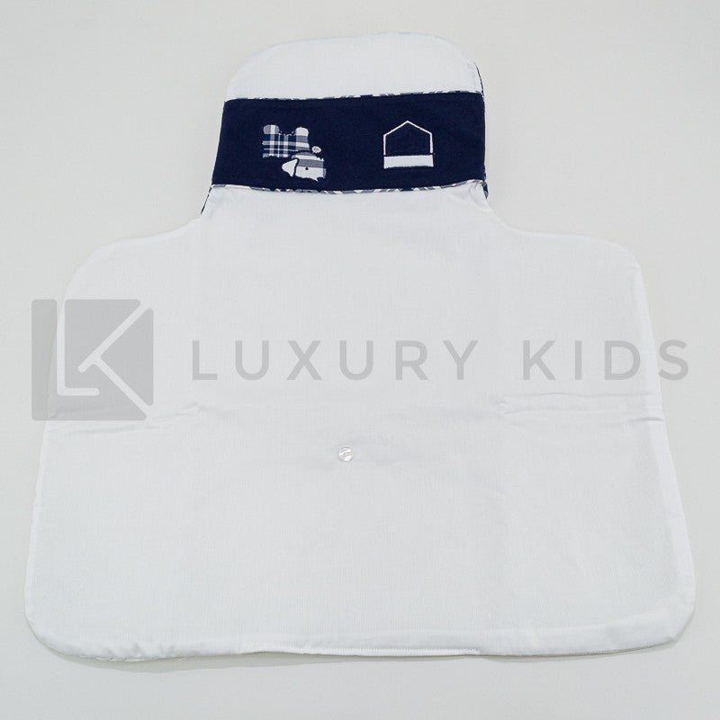 Fasciatoio Blu E Bianco Con Cagnolino Neonato LA SARTORIA DEI PICCOLI LF753 - LA SARTORIA DEI PICCOLI - LuxuryKids