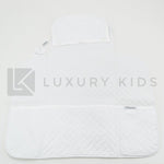 Fasciatoio Pieghevole In Cotone Bianco Con Fascia Blu E Cuoricini E Cuscinetto Interno Neonata LA SARTORIA DEI PICCOLI L - LA SARTORIA DEI PICCOLI - LuxuryKids
