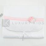 Fasciatoio Pieghevole In Cotone Bianco Con Fascia E Cuscinetto Interno Neonata LA SARTORIA DEI PICCOLI LFS204 - LA SARTORIA DEI PICCOLI - LuxuryKids
