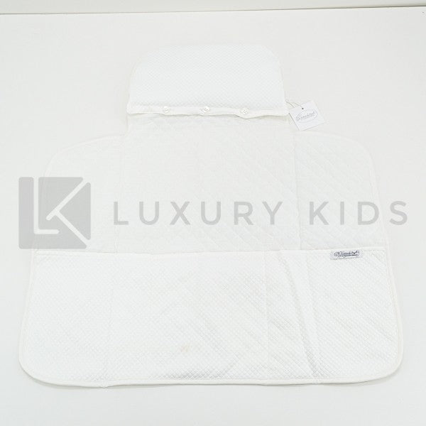 Fasciatoio Pieghevole In Cotone Bianco Con Fascia E Cuscinetto Interno Neonata LA SARTORIA DEI PICCOLI LFS204 - LA SARTORIA DEI PICCOLI - LuxuryKids