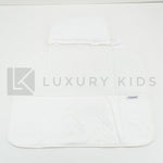 Fasciatoio Pieghevole In Cotone Bianco Con Ricamo Barca A Vela E Cuscinetto Interno Neonata LA SARTORIA DEI PICCOLI LFS2 - LA SARTORIA DEI PICCOLI - LuxuryKids