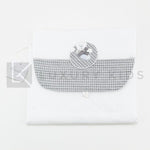 Fasciatoio Pieghevole In Cotone Bianco Con Tessuto Pied De Poule Grigio E Cuscinetto Interno Neonata LA SARTORIA DEI PIC - LA SARTORIA DEI PICCOLI - LuxuryKids