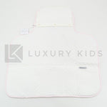 Fasciatoio Pieghevole In Cotone Trapuntato Panna Con Fascia Rosa E Cuscinetto Interno Neonata LA SARTORIA DEI PICCOLI LF - LA SARTORIA DEI PICCOLI - LuxuryKids