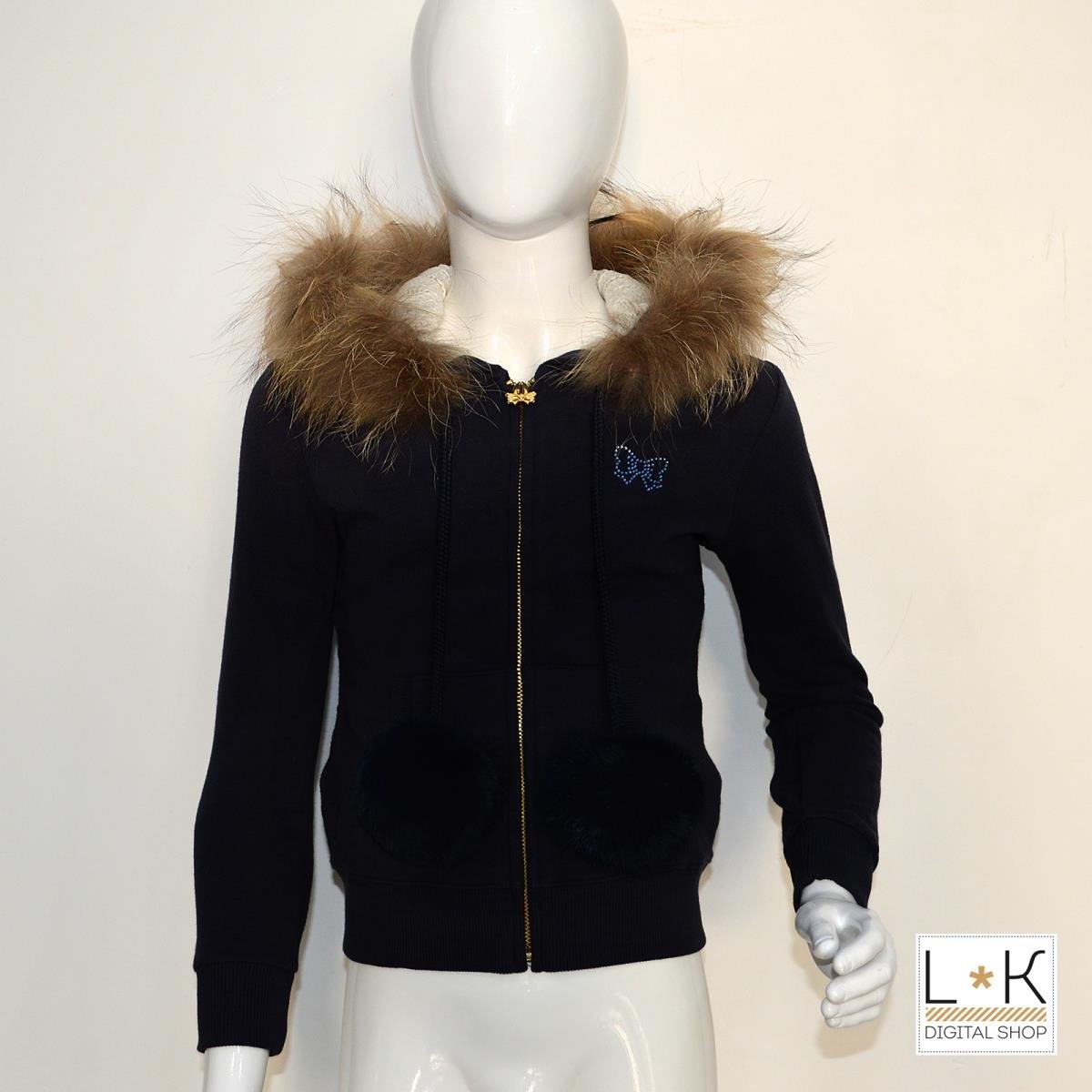 Felpa  con Cappuccio e Zip Bambina Blu Fix Design FC1004 - FIX DESIGN - LuxuryKids