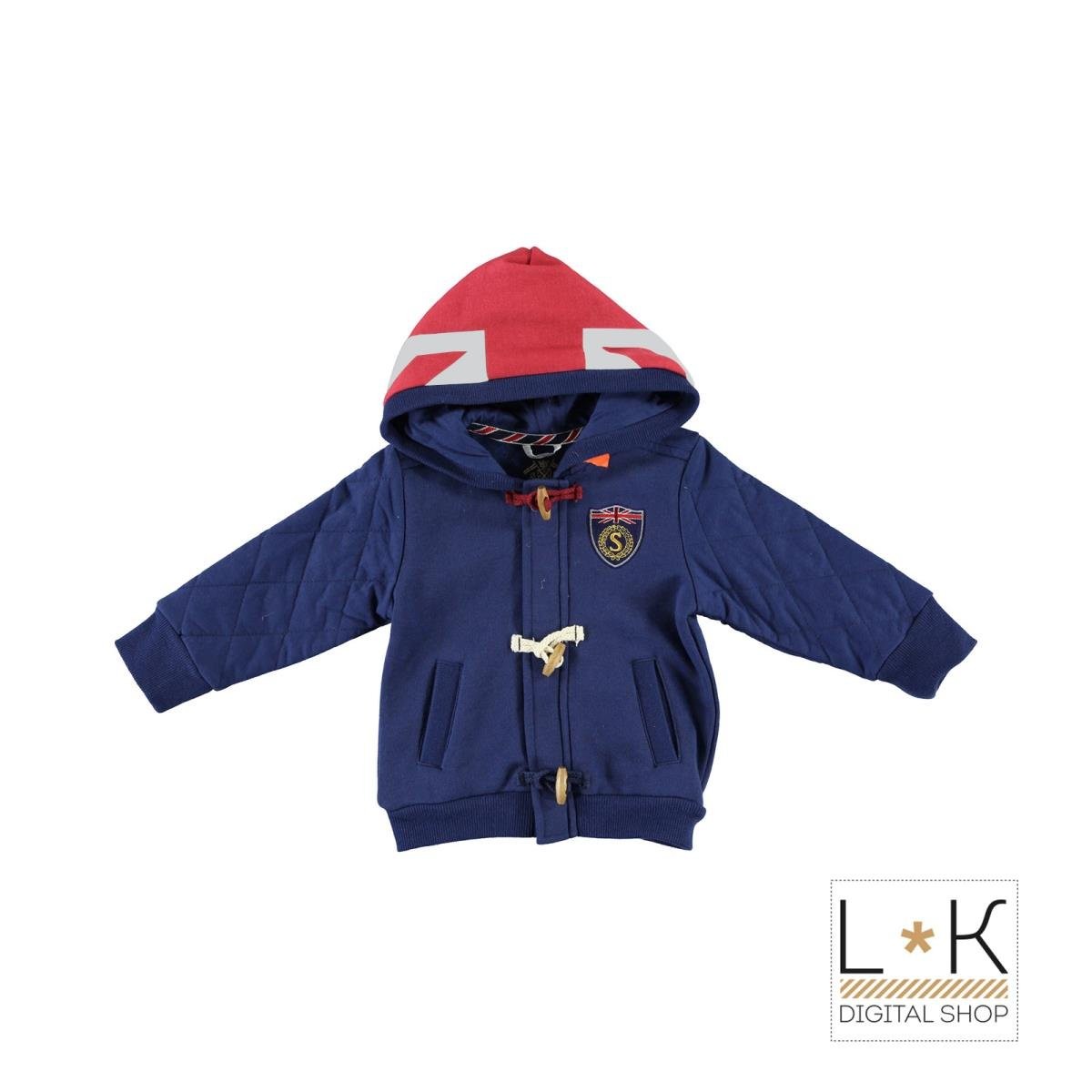 Felpa con Cappuccio in Caldo Cotone Blu Bambino Sarabanda N145 - SARABANDA - LuxuryKids