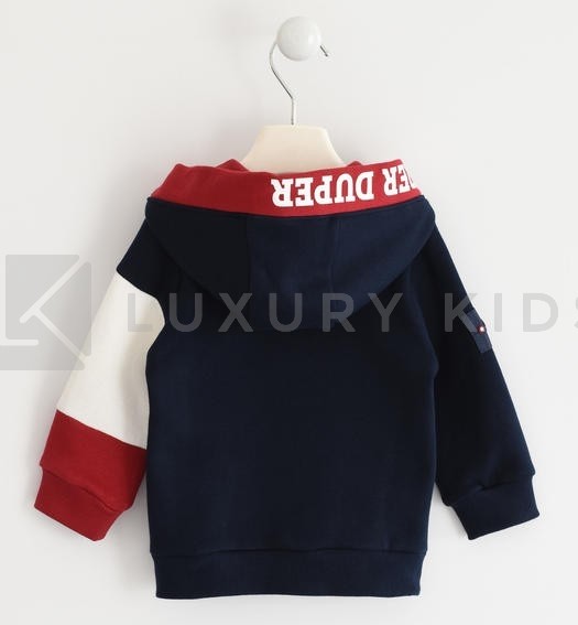 Felpa Full Zip Color Block Blu Neonato Sarabanda K136 - SARABANDA - LuxuryKids