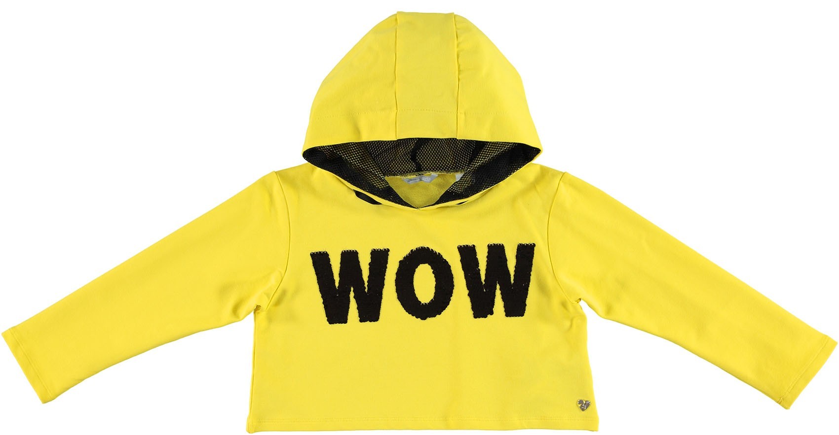 Felpa In Cotone Corta Gialla Con Cappuccio Bambina Sarabanda W415 - SARABANDA - LuxuryKids