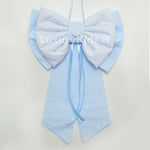 Fiocco Nascita Artigianale con Righe Celeste Per Neonato Handmade FIOCCOC - HANDMADE - LuxuryKids