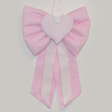Fiocco Nascita Artigianale Rosa con Bande Ricamabili Per Neonata Handmade FIOCCOCUORE - HANDMADE - LuxuryKids