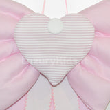 Fiocco Nascita Artigianale Rosa con Bande Ricamabili Per Neonata Handmade FIOCCOCUORE - HANDMADE - LuxuryKids