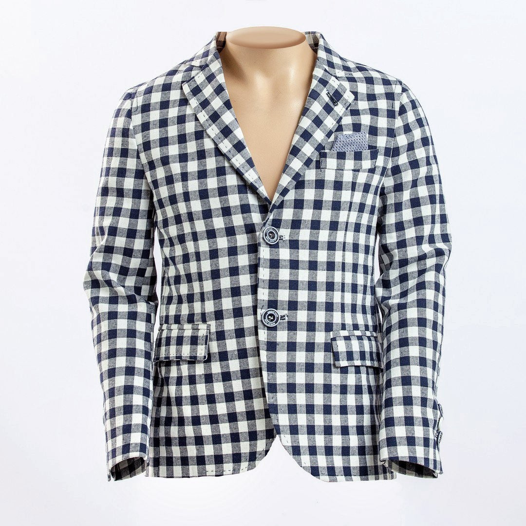 Giacca a Quadretti in Cotone Bambino Fun&Fun FNMJJK0506 - FUN&FUN - LuxuryKids