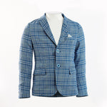 Giacca a Quadri in Cotone Bambino Blu Fun&Fun FNMJJK0518 - FUN&FUN - LuxuryKids