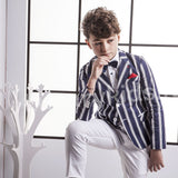 Giacca a Righe con Pochette inclusa Bambino Blu Manuell & Frank M3138 - MANUELL&FRANK - LuxuryKids