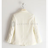 Giacca Elegante E Morbida Bianca Bambina Sarabanda J433 - SARABANDA - LuxuryKids
