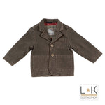 Giacca Elegante In Caldo Cotone a Quadretti Marrone Neonato Sarabanda F175 - SARABANDA - LuxuryKids