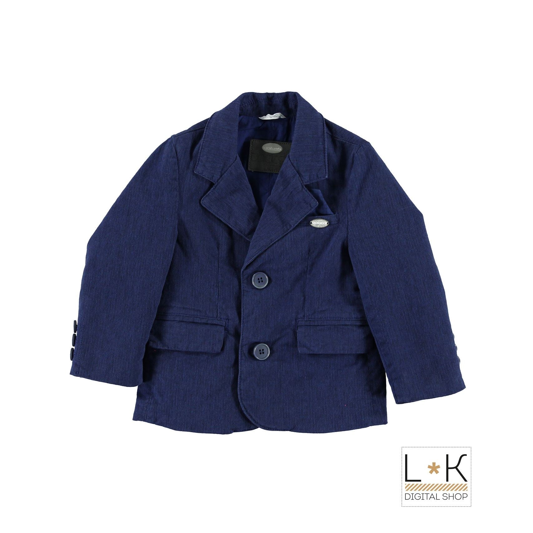 Giacca Elegante In Caldo Cotone Blu Neonato Sarabanda N172 - SARABANDA - LuxuryKids