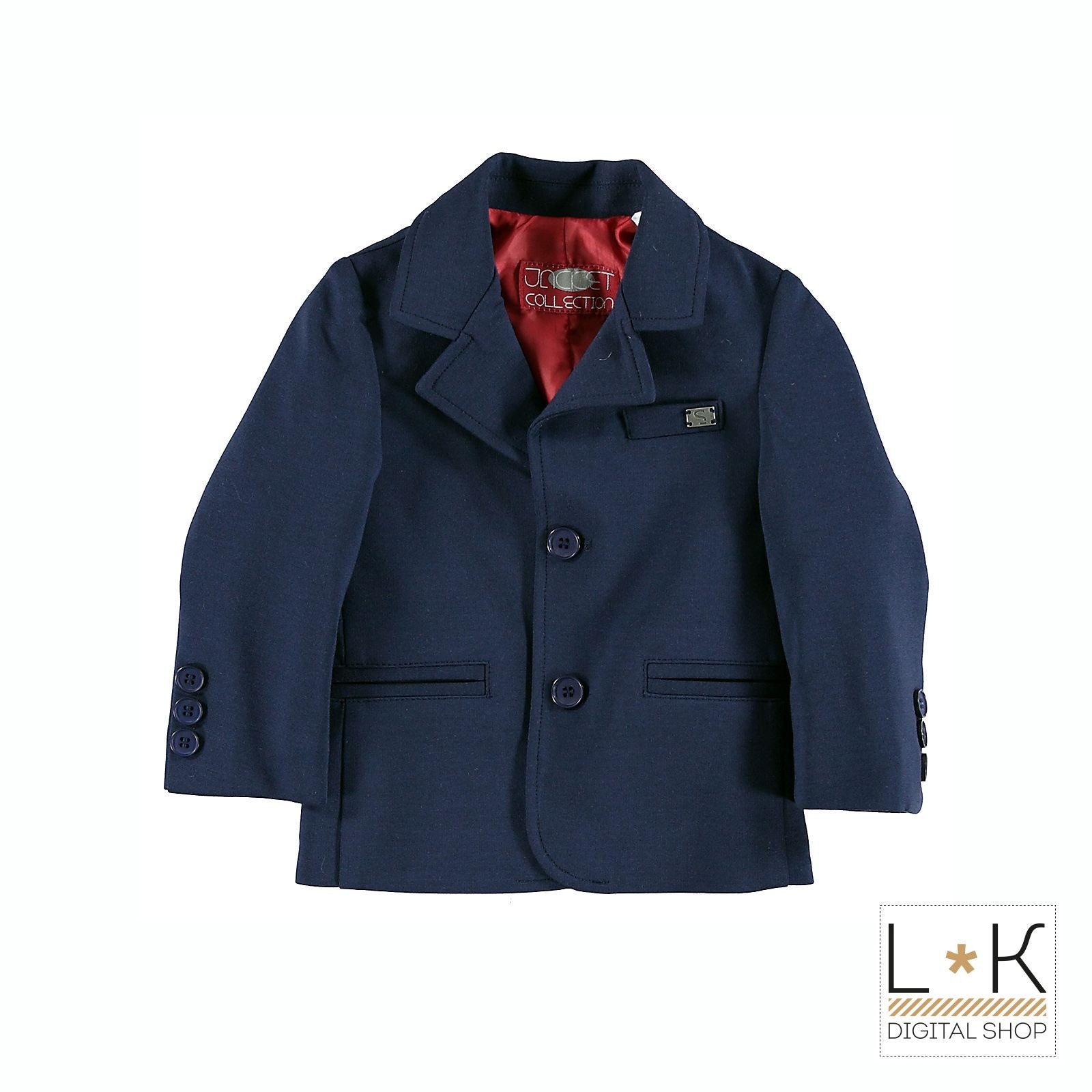 Giacca Elegante In Caldo Cotone Blu Neonato Sarabanda R177 - SARABANDA - LuxuryKids