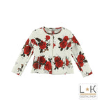 Giacca in Neoprene con Rose Bambina Bianco Sarabanda N439 - SARABANDA - LuxuryKids