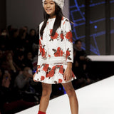 Giacca in Neoprene con Rose Bambina Bianco Sarabanda N439 - SARABANDA - LuxuryKids