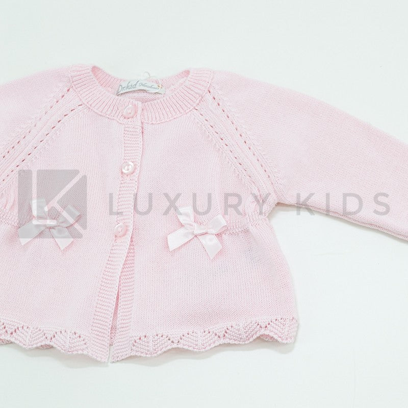 Giacchino Corto Aperto In Filo Di Cotone Con Bottoni Neonata Dr Kid DK126 - DR.KID - LuxuryKids